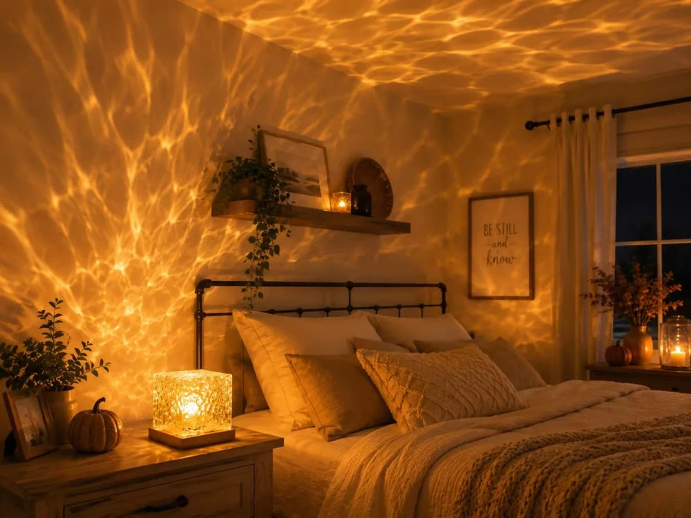 Rotating Water Ripple Night Light