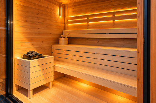 Solara Contrast Suite | 4 Person Outdoor Sauna & Cold Plunge